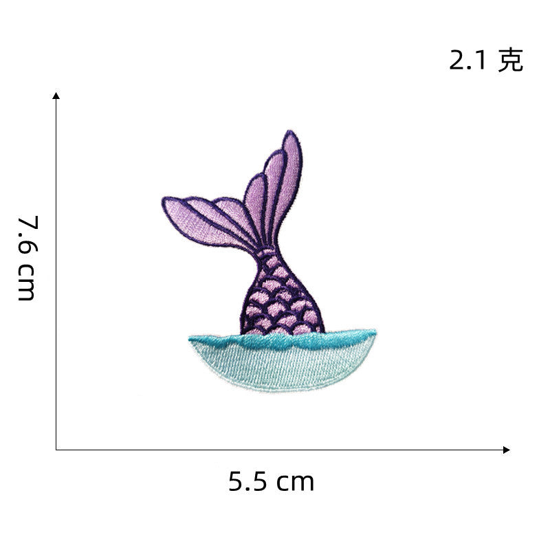 Wholesale Colorful Mermaid Tail Embroidered Patch